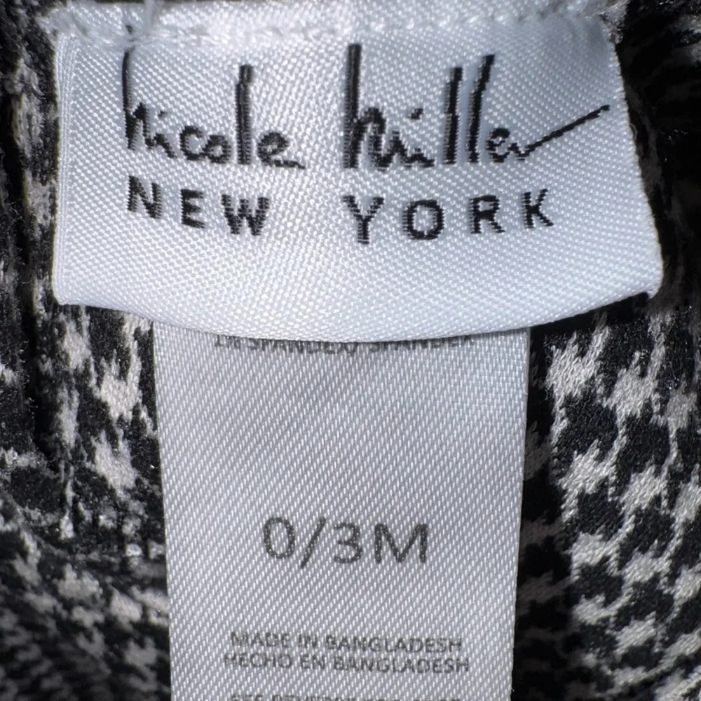 Nicole Miller New York houndstooth baby dress 0–3M classic black white